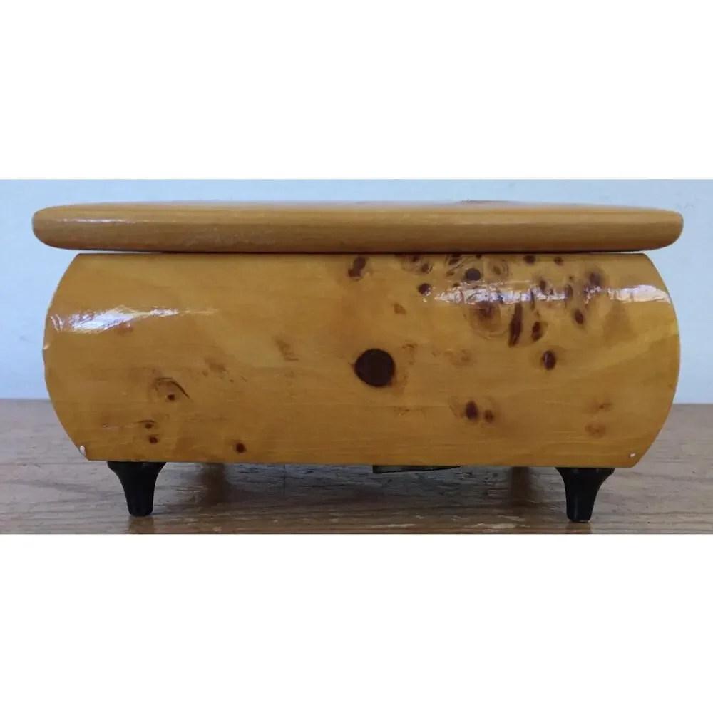 FOR PARTS REPAIR Vtg Reuge Mozart Swiss Music Box Floral Burl Wood Inlay Italy